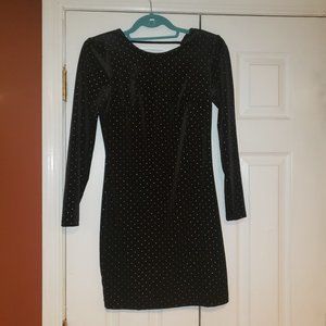 Black, Sparkly, Velvet Dress with Low Back